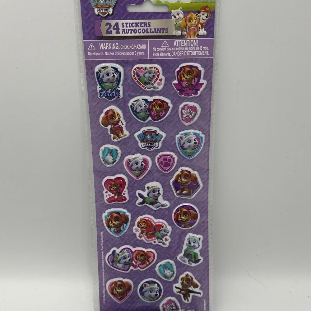 Lot of‎ 10 Sheets of 24 Paw Patrol Puffy Stickers Party Favor Pink Skye Everest